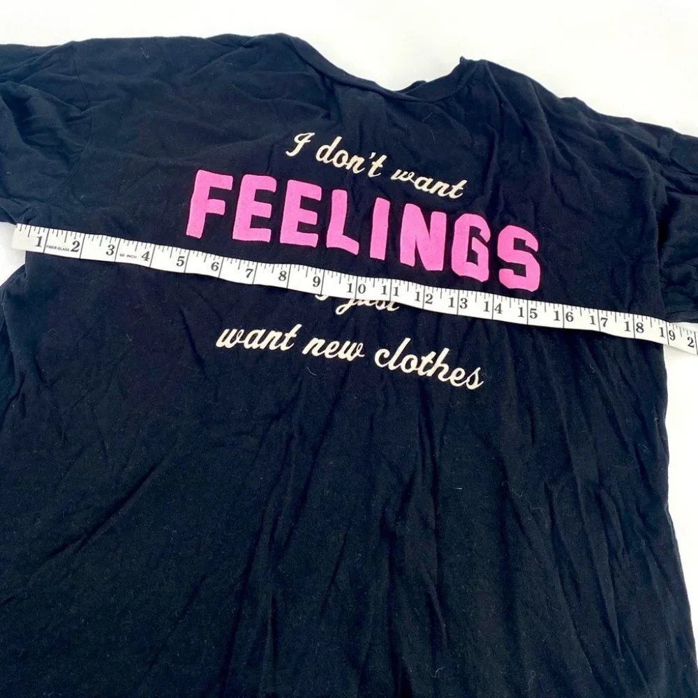 Wildfox I Don’t Want Feelings I Want New Clothes T-Shirt Small - Picture 2 of 6